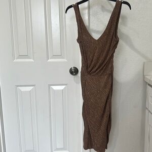 Guess by Marciano Shimmering Brown Backless Dress